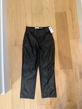 Black Faux Leather Pants - Abercrombie Sz 4 27 short